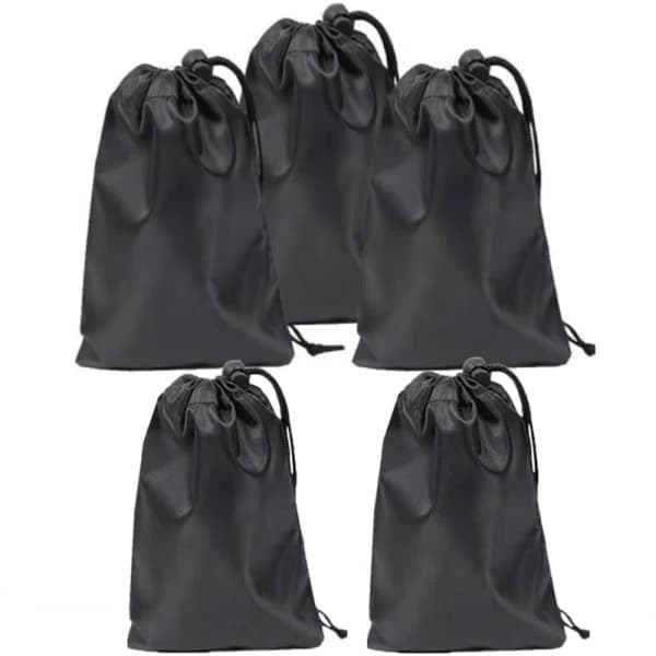 Förvaringspåsar med dragsko 5-pack 33×40 cm Svart[co]