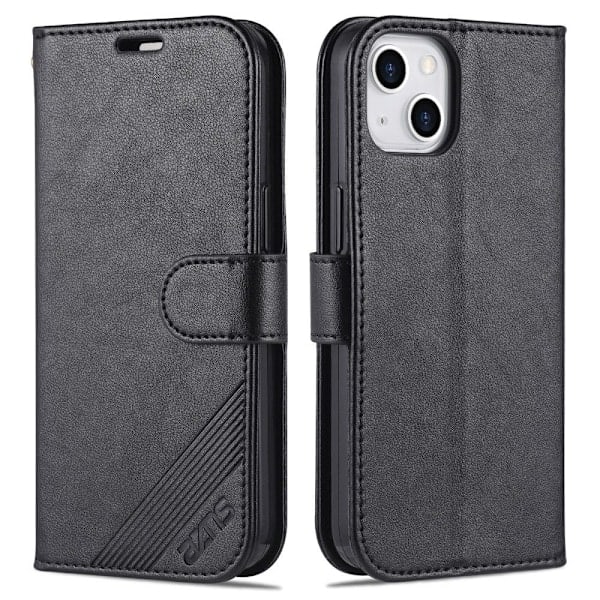 AZNS iPhone 15 Kotelo Nahka Musta