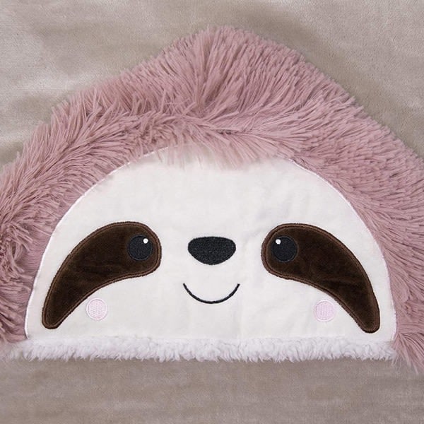 Bærbar dovendyr hettepledd for kvinner, mykt flanellpledd med hette for voksne, koselig fluffy TV-pledd, oversized dyrehettegenser