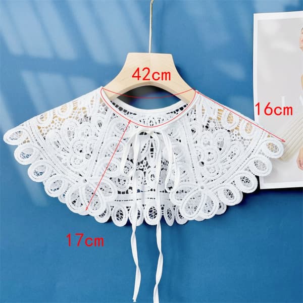 Spetskrage for kvinner Melkesilkekrage Cape Fake False Collars