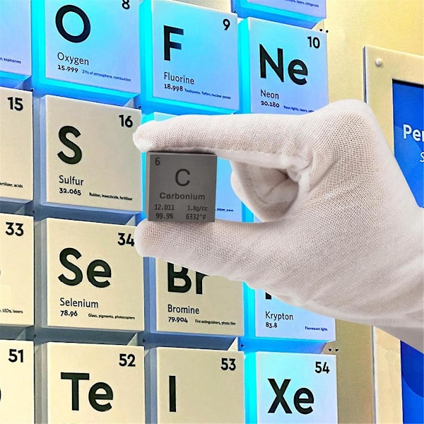 Karbon firkant tetthet firkanter rent metall for elementer samlinger lab eksperiment periodisk tabell kol