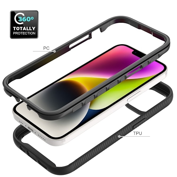 iPhone 15 Kuori Iskunkestävä Etukehys Vaaleansininen