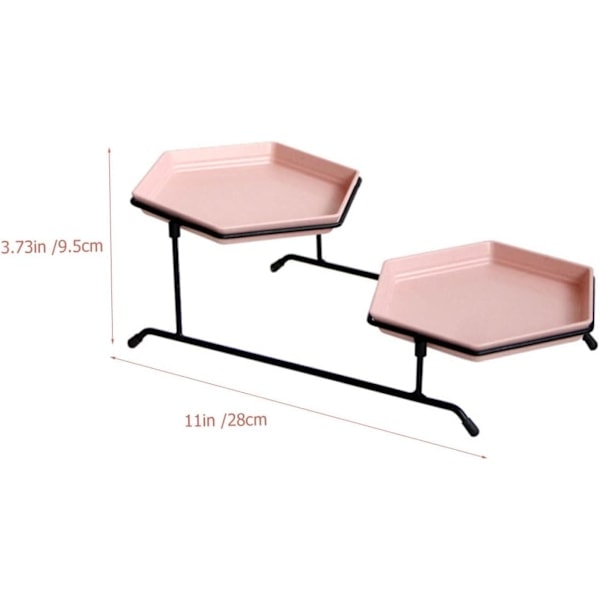 1 set Dubbellagers Tårtform tårtskål dessertställ cupcake torn serveringsbricka Tårtförvaringsställ dessertfat