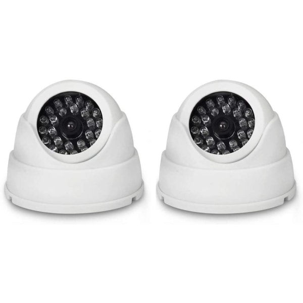 Set med 2 Dummy Dome Camera Fake Dummy Wireless CCTV Security Ind