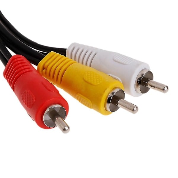 1. 3 RCA Han Til 6 RCA Hun Stik Splitter Lyd Video AV Adapter