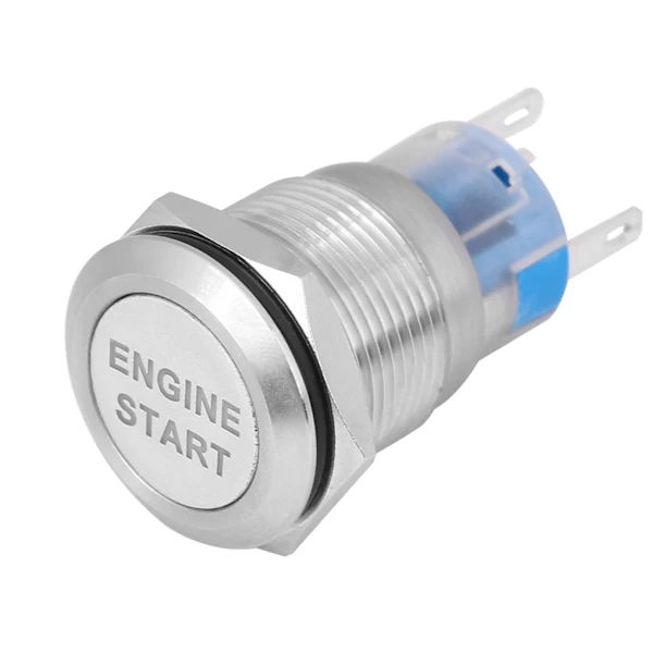 12V Vanntett Bilmotor Startknapp Bryter Tenningsstarter Sølv Rustfritt Stål[co]