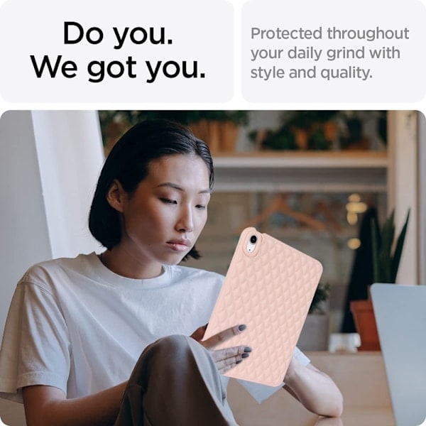 iPad Air 2025-2020 Skal Diamant Textur TPU Rosa