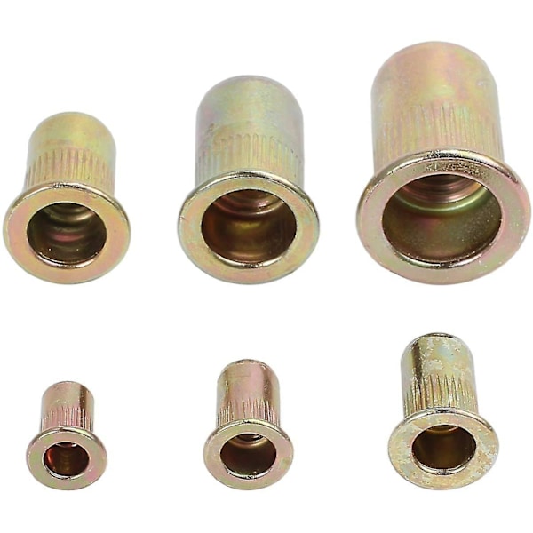 150 kpl Nippamuttereja M3 M4 M5 M6 M8 M10 Galvanoitu Hiiliteräs Kierteitetyt Insertit Valikoimasetti 150x