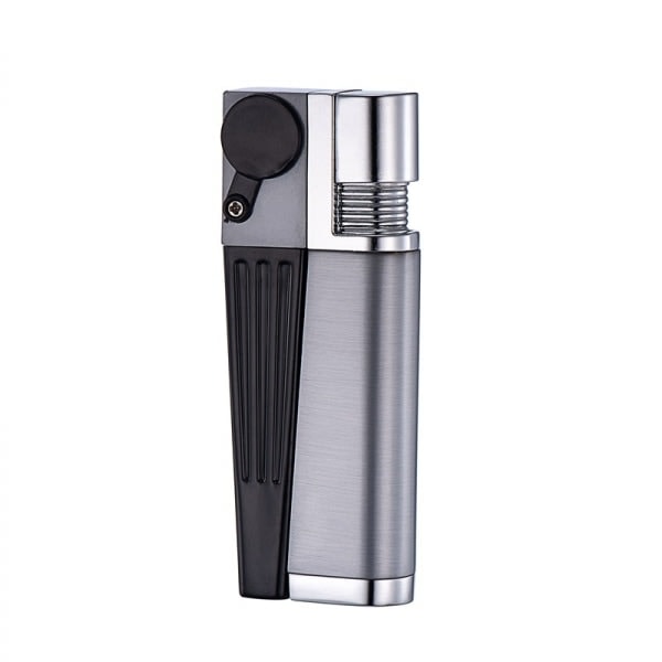 2-i-1 butan genopfyldelig lighter med blød ramme, justerbar multifunktionel gasbrænder, lighter, bærbar foldbar minipibe, campinggrill, pejs