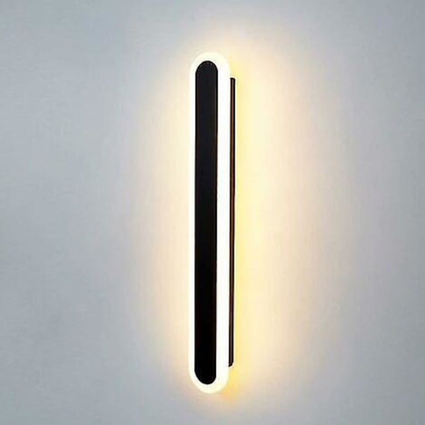 15w innendørs vegglampe, 40cm lang LED-lys, 3 fargetemperaturer, soverom stue trapp korridor svart stor vegglampe svart
