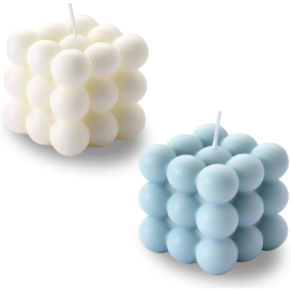 Bubble Lights - Cube Soy Candle, Home Decor Candles, Aromatherapy Candle Set of 2, Home Use and Gifts