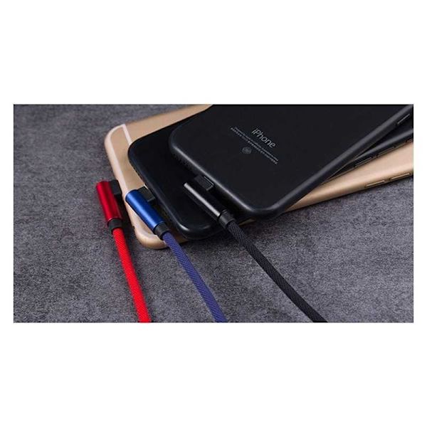 3m Durable Braided Metallic Lightning Cable Quick Charge 3.0 Röd lightning