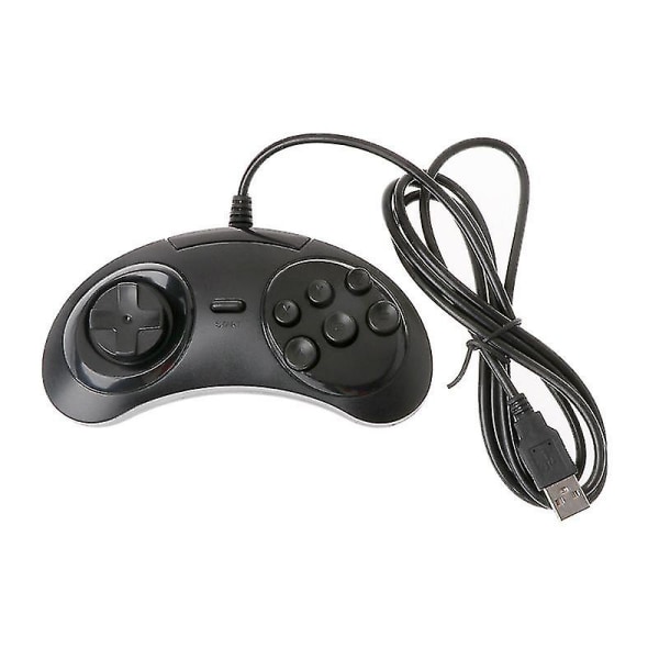 Wired Usb Classic Gamepad 6 Buttons Game Controller Joypad Handle For Sega Md2 TA