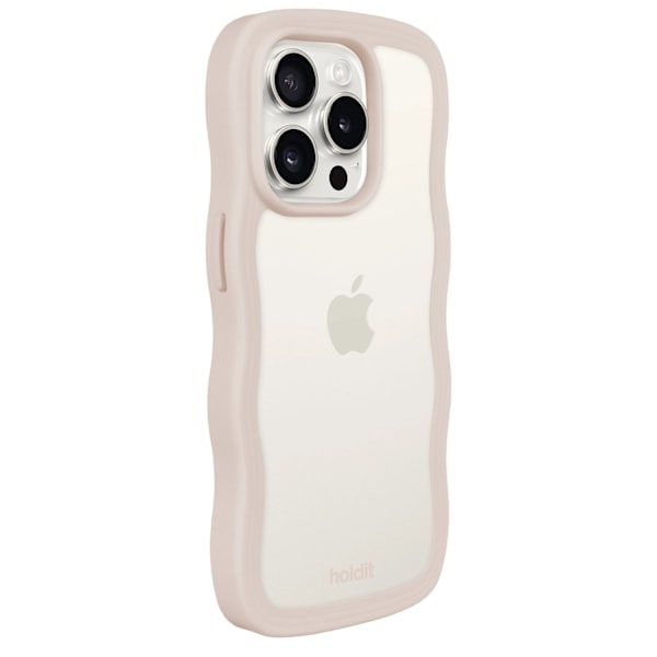holdit iPhone 14 Pro Max Deksel Wavy Lys Beige Transparent