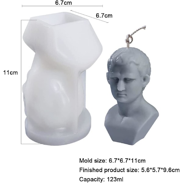 Silikone stearinlysform, 3d byste statueform, krop torso stearinlysform til fremstilling af gips epoxyharpiks diy