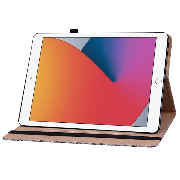 iPad 10.2 2019/2020/2021 Etui Vævet Tekstur Sort
