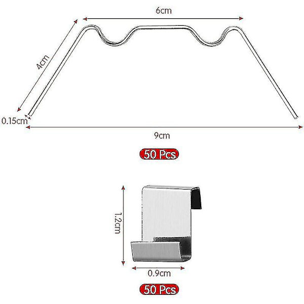 100 stk drivhusglassklemmer inkludert 50 W-type rustfritt stål klemmer og 50 Z-type drivhusglassklemmer