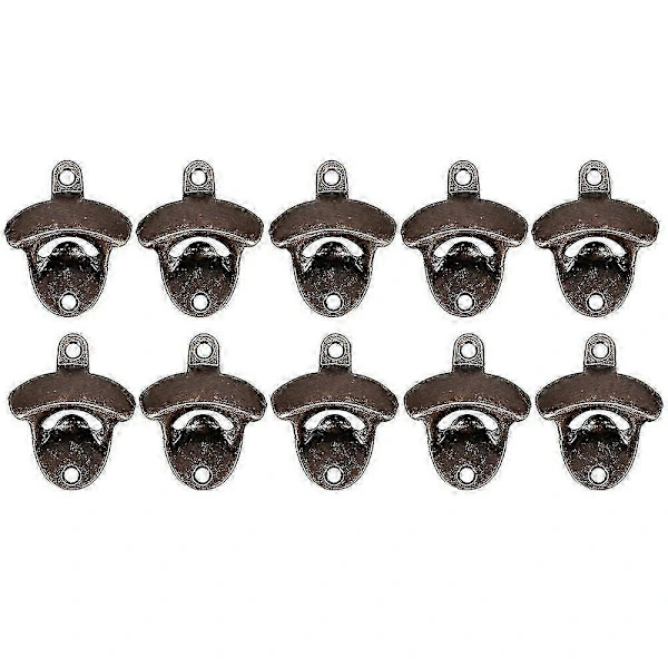 10-pack Rustik Väggmonterad Ölflasköppnare Set Vintage Stil[CO]