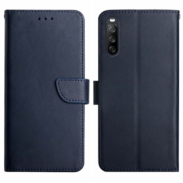 Sony Xperia 10 VI Kotelo Aitoa Nahkaa Sininen