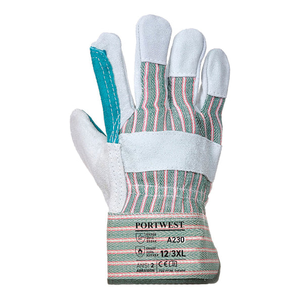 Portwest Unisex Vuxen A230 Dubbel Handflata Rigger Handskar XL Grå Grå XL