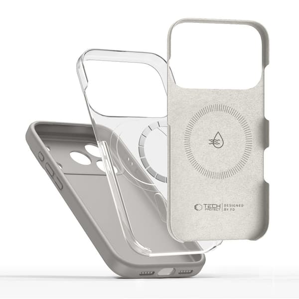 Tech-Protect iPhone 17 Pro Max Deksel MagSafe Silikon Steingrå 50