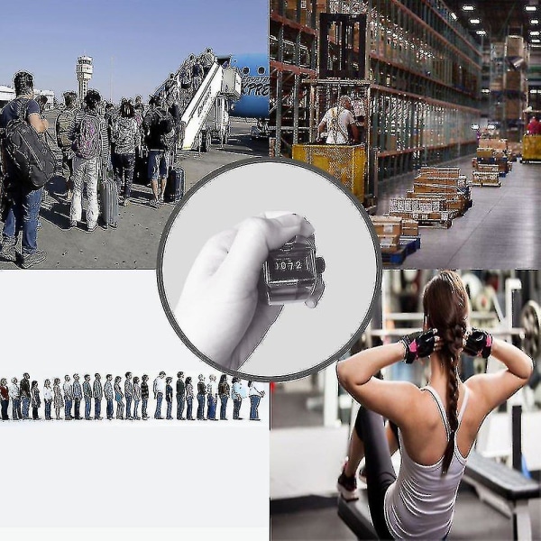 3 stk. håndtællere, 4-cifrede lap-trackere manuelle klikkere metal mekanisk tæller til 9999
