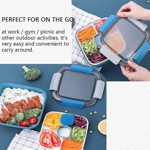 Bento Lunchlåda med Fack och Bestick Matlåda 1500ML[CO]