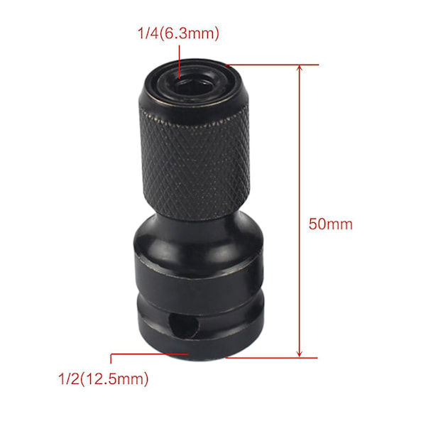 1 stk. 1/4\" Hex Kit Konverter Slagboremaskine 1/2\" Power Nøgle