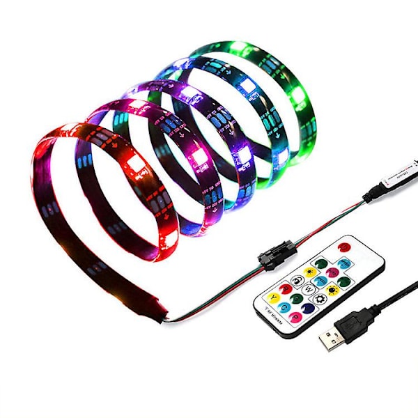 2m 60lde Ws2812b Individuelt Adresserbar Led Strip 5050 Rgb Smd 60 Pixel Dream Farve Vandtæt Ip67 Hvid Pcb 12v Dc
