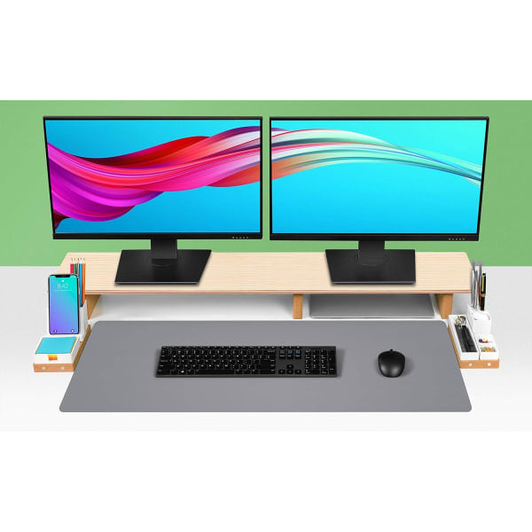 Leather Desk Pad Protector, Mouse Pad, Office Desk Mat, Non-Slip PU Leather Desk Blotter, Laptop Desk Pad