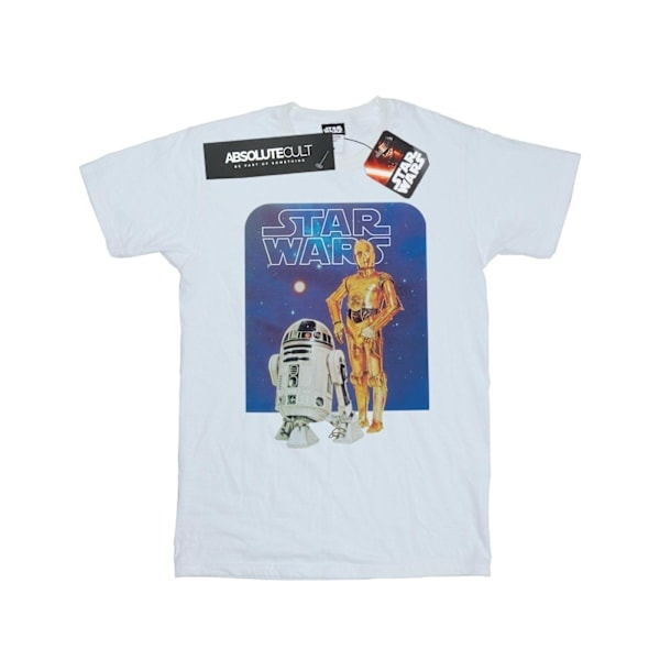 Star Wars T-shirt i bomuld til piger med R2-D2 og C-3PO, 9-11 år, hvid White 9-11 Years