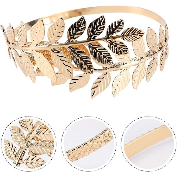 Kvinnors armband löv armband armlet järn justerbar öppen mun lagerblad gren armband brudgum arm manschett smycken bröllop födelsedagspresent vardag (go