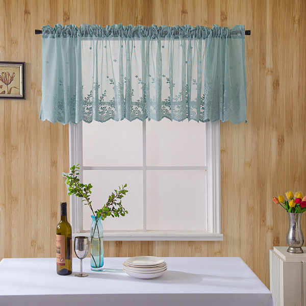 Kjøkken, blondekapper, korte gardiner for halve vinduer, lagdelte vindusgardiner - 137 * 90 cm