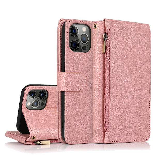 iPhone 12 Pro Max - Elegant Robust Plånboksfodral Mörkgrön