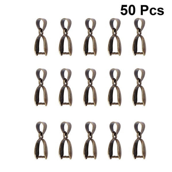 50 st 20mm Koppar Halsband Lås Hänge Klämma Ögla Pärla Hänge Koppling DIY Hängande Ring B 2*0.4*0.3cm