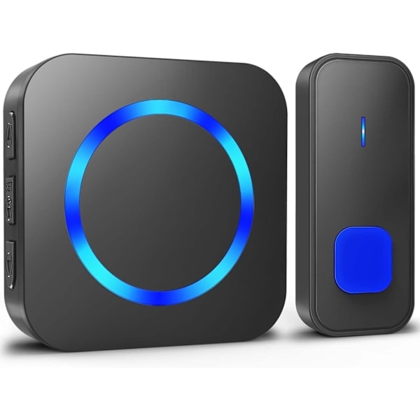 Wireless Doorbell, Door Chime Kit with 1300ft Range, 55 Chimes, 5 Volume Levels & LED Flash