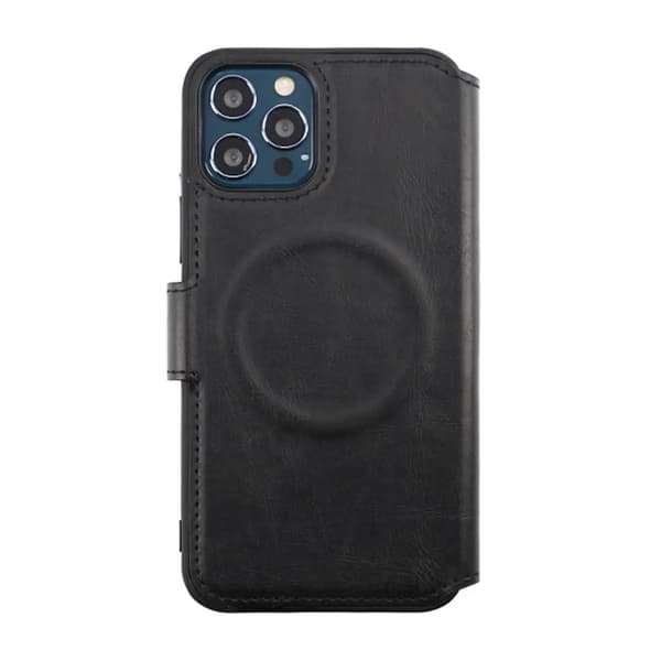 iPhone 12/12 Pro Wallet Case Extra Card Slot Rvelon - Black