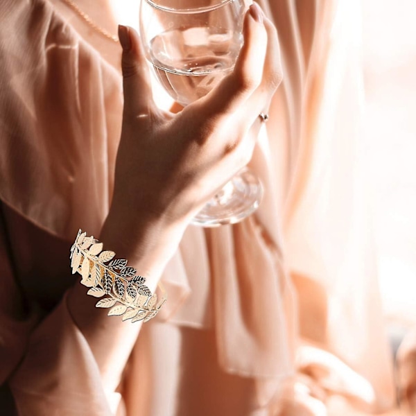 Damearmbånd Bladarmbånd Armlet Jern Justerbar Åpen Munn Laurbærblad Gren Armbånd Brudesmykke Bryllup Bursdag Gave Hverdag (go