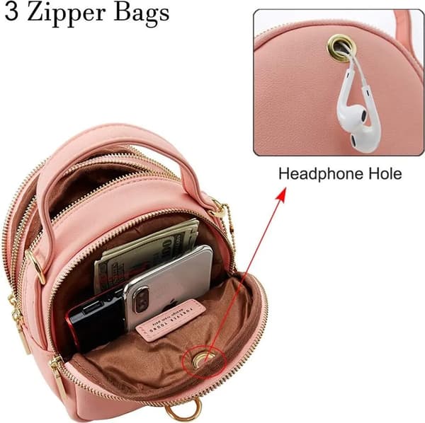 Women's Backpack - Cell Phone Bag - Shoulder Bag svart