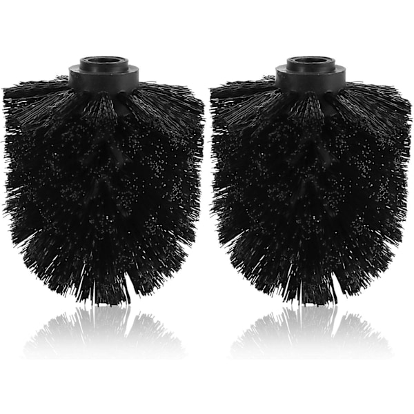 2 Pcs Replacement Toilet Brush Head - Universal Black Brush Heads