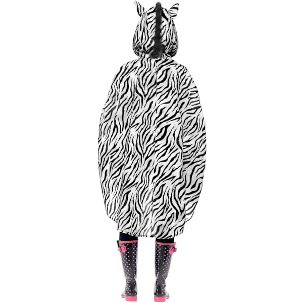 Smiffys Unisex Voksen Zebra Kostume Poncho Størrelse One Hvid/Sort White/Black One Size