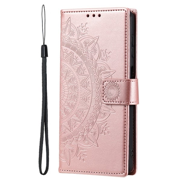 Samsung Galaxy S22 Ultra Skal Mandala Läder Roséguld