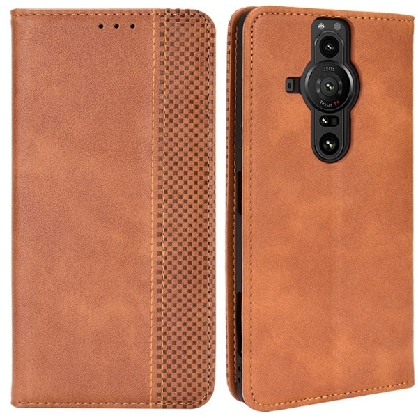 Sony Xperia Pro-I Etui Retro Flip Læder Brun