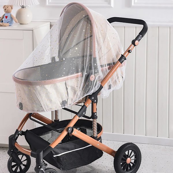 Myggnät för barnvagn, bärbar barnvagnsnät, perfekt insektsnät för barnvagnar, liggvagnar, minisäng