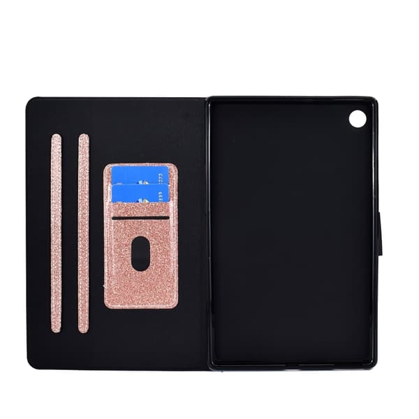 Samsung Galaxy Tab A9 / A11 Glitter Lædercover Roséguld