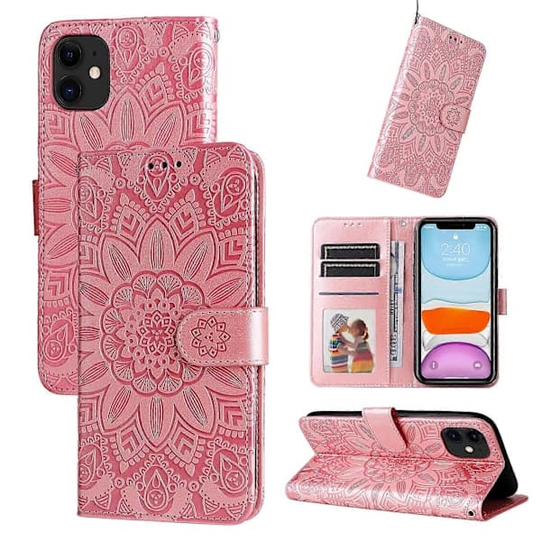 Preget solsikkelærdeksel for iPhone 12 mini[co]