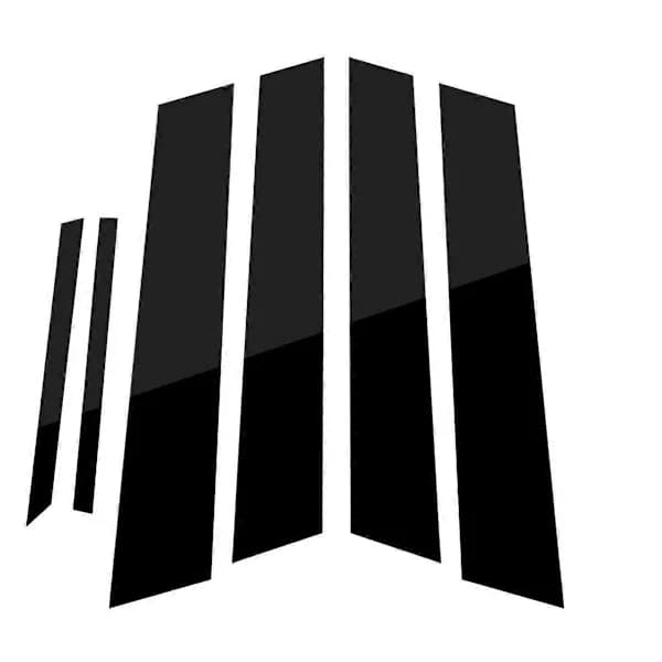 6 stk. Vinduesstolpebeskyttelse, til 2006-2011 sidedørpanelbeklædning, blank sort[co]