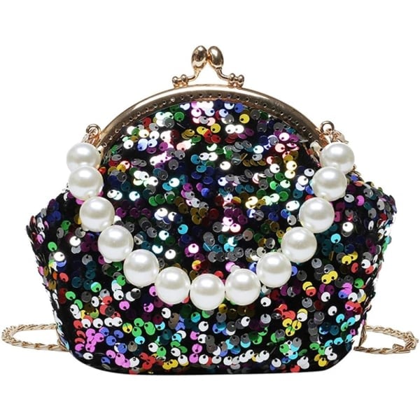 Heyone Kvällsväska för Kvinnor Glitter Clutch med Kedja Bröllopsväska Paljettmyntväska Kiss Lock