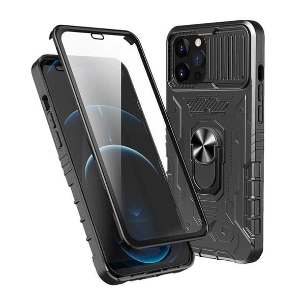iPhone 12 Pro Max Heldekkende Premium 3D-deksel ThreeSixty CamShield Svart black