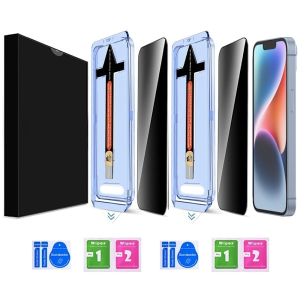 iPhone 14 Plus/13 Pro Max 2-PACK Skärmskydd Härdat Glas Sekretess
